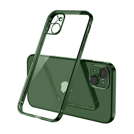 Etui do iPhone 13 Mini premium green z osłoną kamery, ciemno zielone