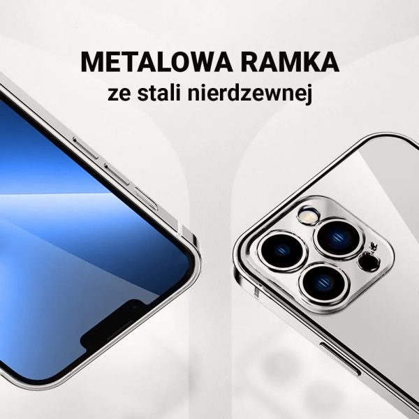 etui do iphone 13 pro max blue elite skin ultra cienkie, krystalicznie czyste z metalową ramką, górski błękit magsafe (kopia)