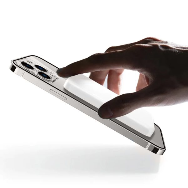 etui do iphone 13 pro max blue elite skin ultra cienkie, krystalicznie czyste z metalową ramką, srebrny magsafe