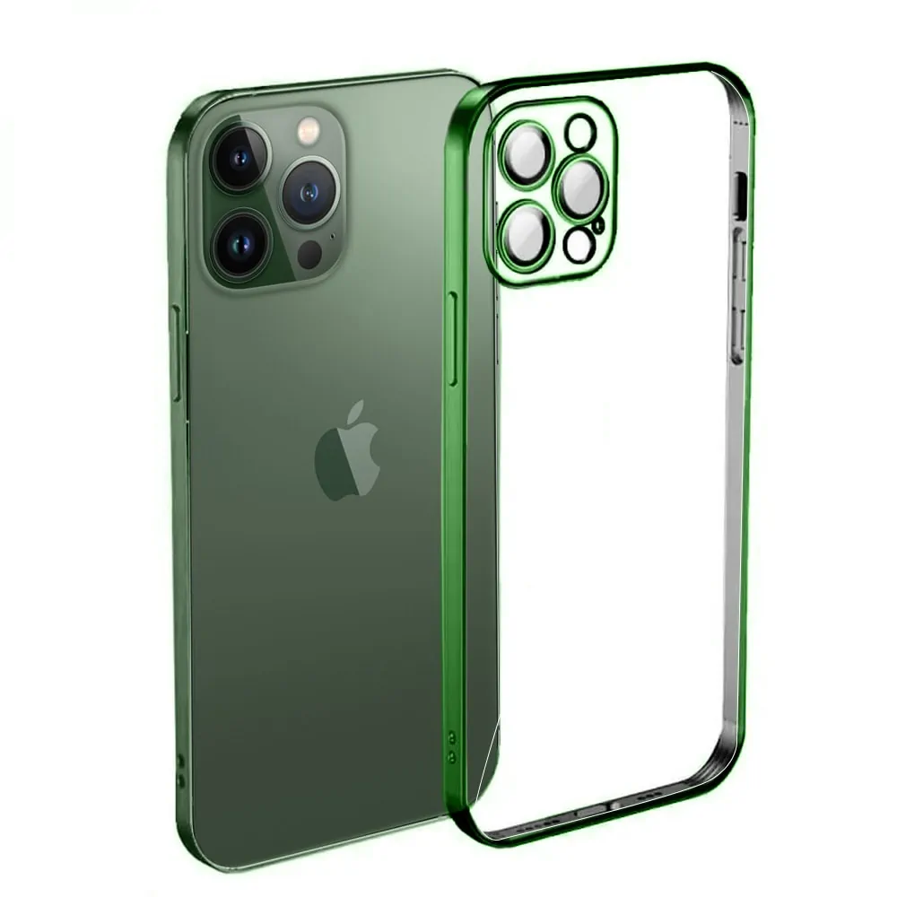 Etui do iPhone 13 Pro Slim Protect Full Cover z osłoną kamery i obiektywów 9H, zielone