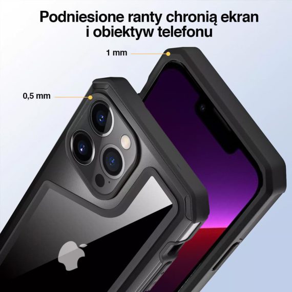 etui do iphone 13 pro tacticshield aluminium frame pancerne, czarne