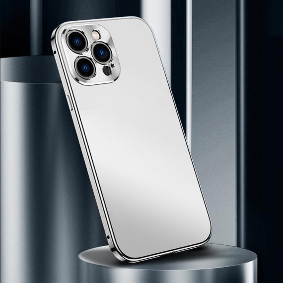 etui do iphone 13 pro max luxury skin protect cienkie, metalowa ramka, zielony tył (kopia)