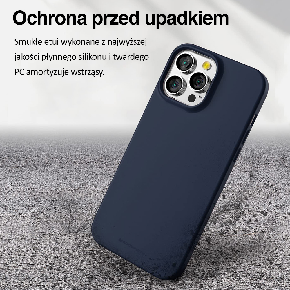 etui do iphone 13 pro silikonowe z mikrofibrą premium soft touch granatowe (kopia)