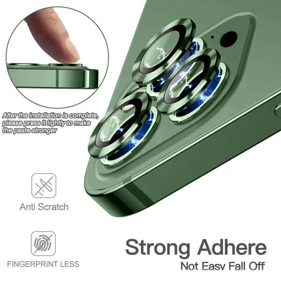 metalowa osłona obiektywów szkło na aparat iphone 13 mini zielony
