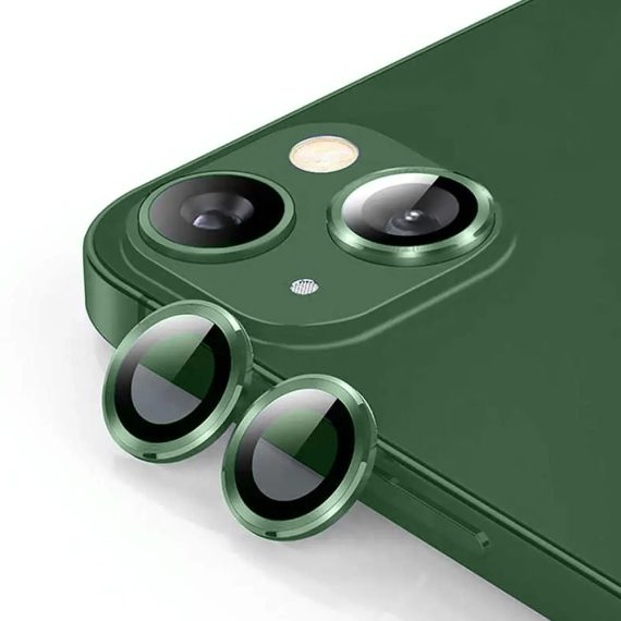 Metalowa osłona obiektywów szkło na aparat iPhone 13 zielony