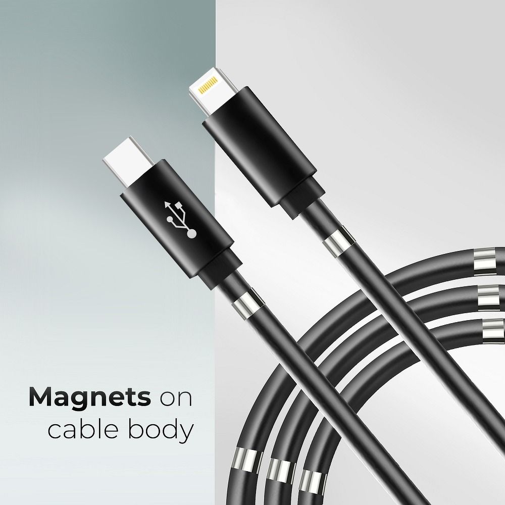 kabel usb c lightning składany magnetycznie do szybkiego ładowania