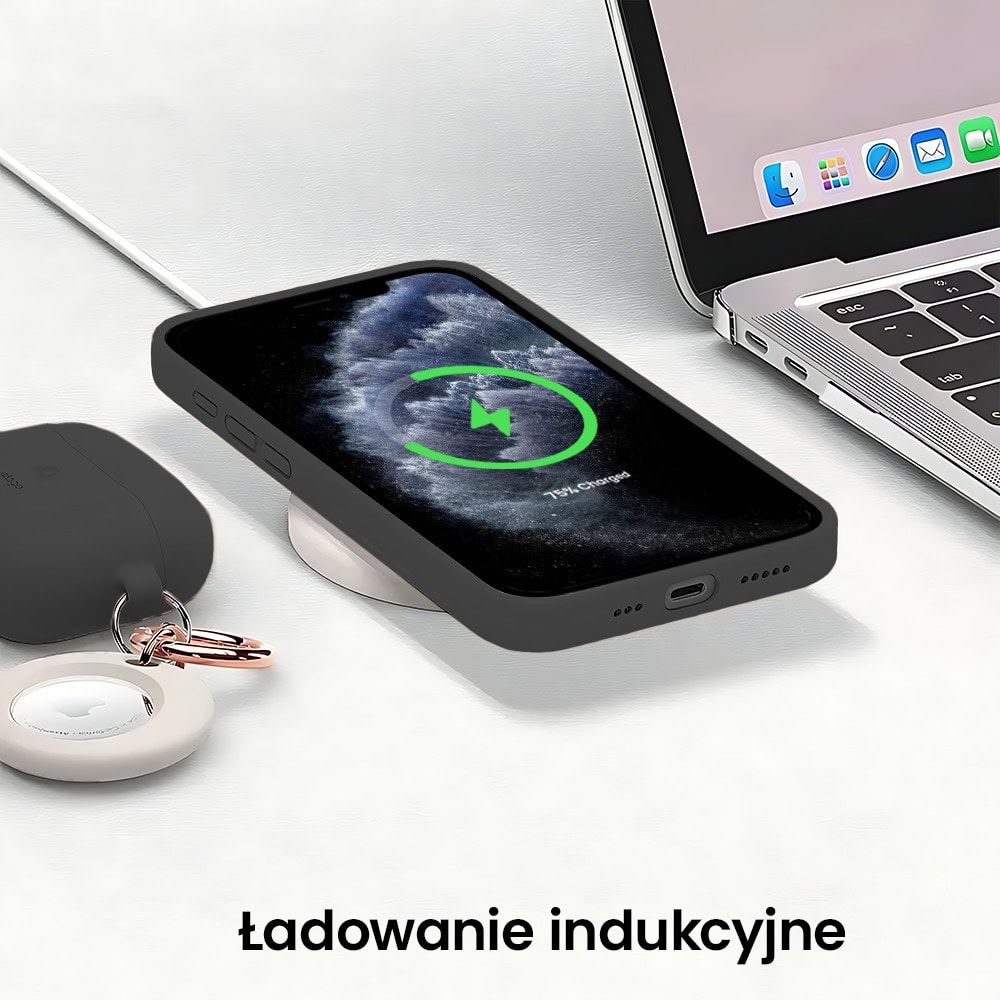 Etui do iPhone 11 Pro silikonowe z mikrofibrą soft touch z osłoną na aparat, czarne (1)