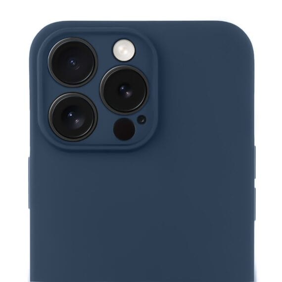Etui do iPhone 11 Pro silikonowe z mikrofibrą soft touch z osłoną na aparat, granatowe (3)