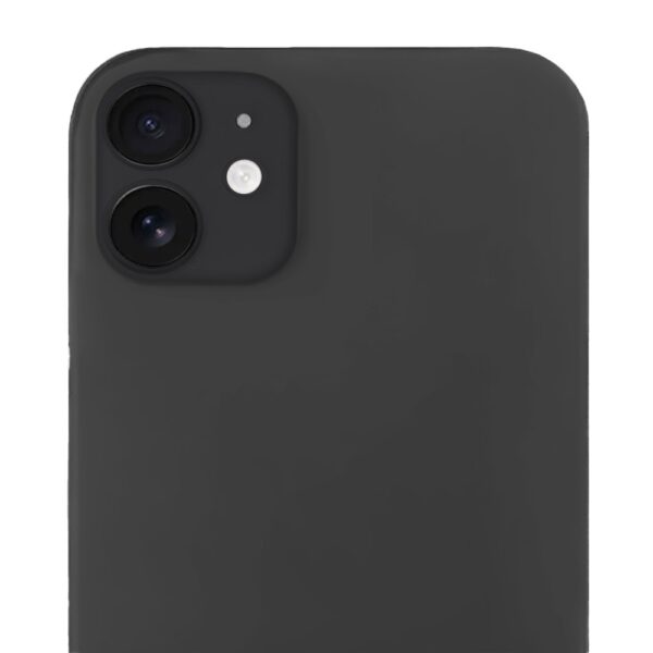 Etui do iPhone 12 Mini silikonowe z mikrofibrą soft touch z osłoną na aparat, czarne (3)