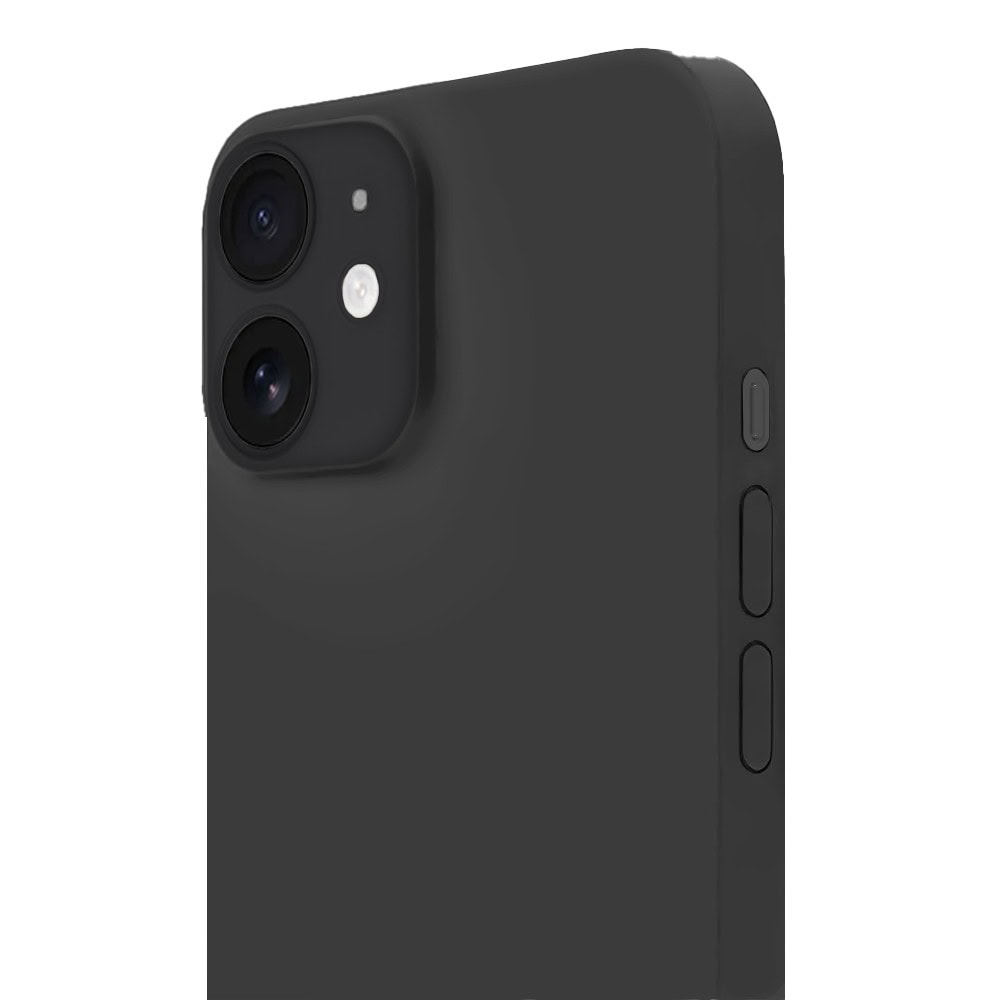 Etui do iPhone 12 Mini silikonowe z mikrofibrą soft touch z osłoną na aparat, czarne (6)
