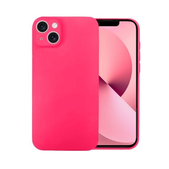Etui do iPhone 13 silikonowe z mikrofibrą soft touch z osłoną na aparat, różowe (2)
