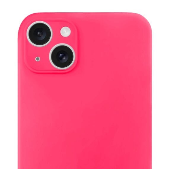 Etui do iPhone 13 silikonowe z mikrofibrą soft touch z osłoną na aparat, różowe (4)