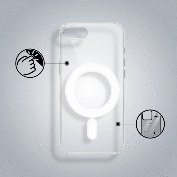 Etui do iPhone SE2022SE202087 Clear Case, twardy tył z MagSafe, przeźroczyste (5)