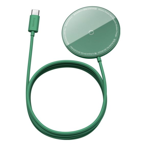 Ładowarka magnetyczna do magsafe iphone 13/12 (mini/pro/pro max) qi 15w, zielona
