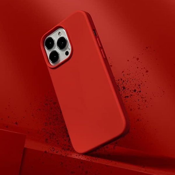 etui do iphone 13 pro max silikonowe z mikrofibrą premium soft touch czerwone (kopia)