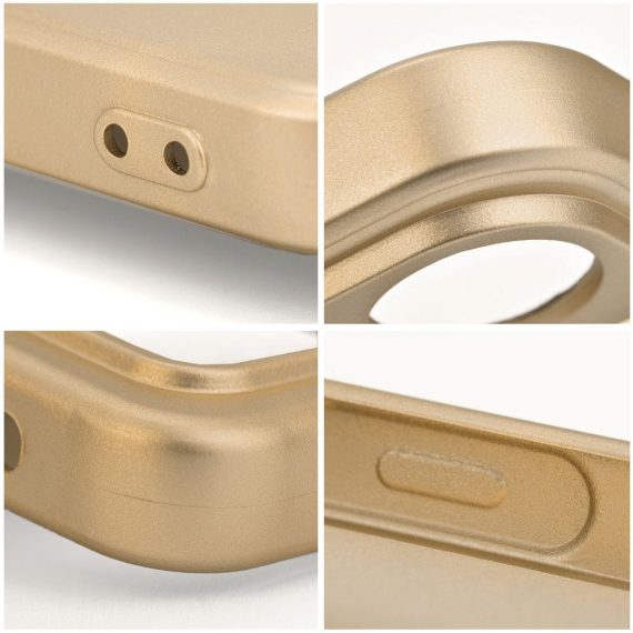 etui do iphone 13 pro silikonowe gold metallic premium, złote