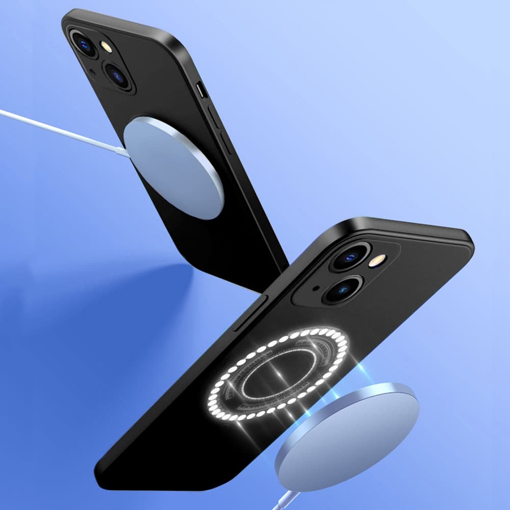 etui do iphone 13 pro silikonowe z mikrofibrą premium soft touch magsafe ochrona aparatu, czarne (kopia)