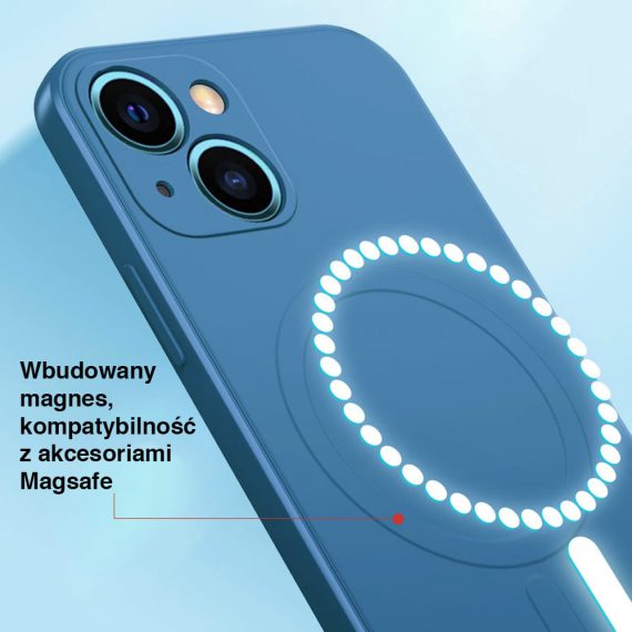etui do iphone 13 pro silikonowe z mikrofibrą premium soft touch magsafe ochrona aparatu, granatowe (kopia)