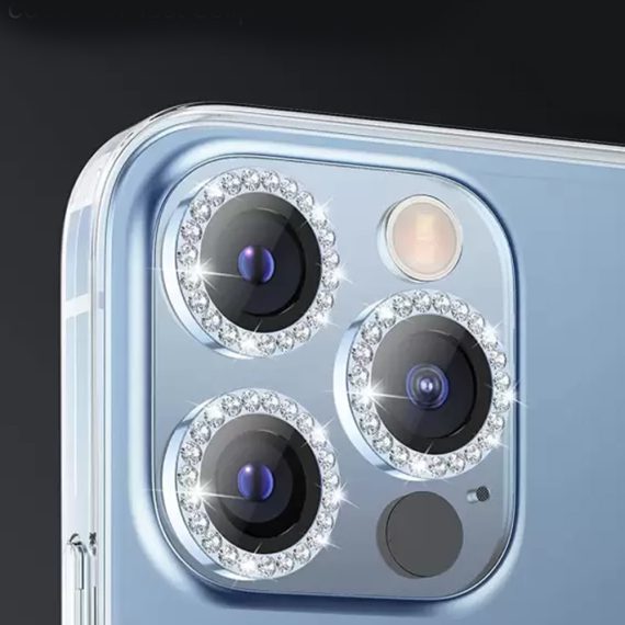 luksusowa diamentowa osłona obiektywów, szkło na aparat iphone 13 pro max złote (kopia)