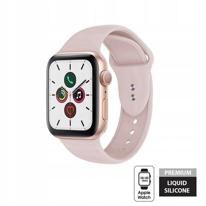 Sportowy pasek silikonowy do zegarka Apple Watch Ultra / 8 / 7 / 6 / 5 / 4 / 3 / SE 42/44/45/49 mm – piaskowy róż