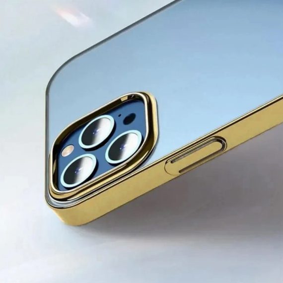 etui do iphone 14 pro max jetech simple metallic gold przeźroczyste z ramką w kolorze złota
