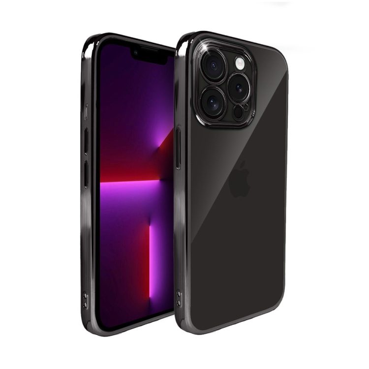 etui do iphone 13 pro max slim black z osłoną kamery, czarne grafitowe
