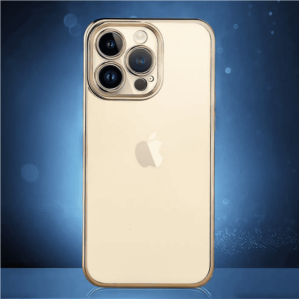etui do iphone 14 pro gold edition eleganckie, luksusowe, przeźroczyste sulada oryginal, złote