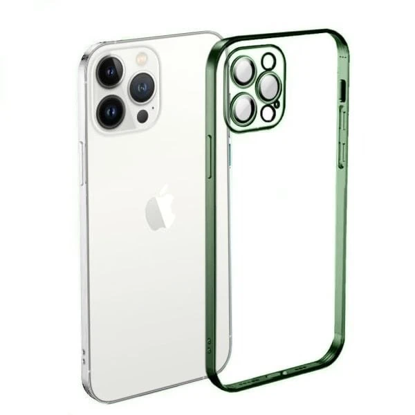 etui do iphone 14 pro premium protect full cover z osłoną kamery i obiektywów 9h, zielony