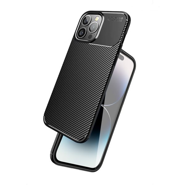 etui do iphone 14 pro eleganckie karbonowe, czarne