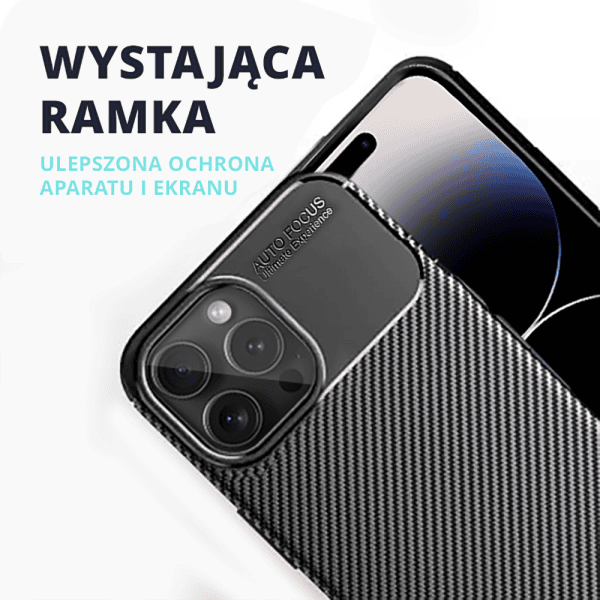 etui do iphone 14 pro eleganckie karbonowe, czarne