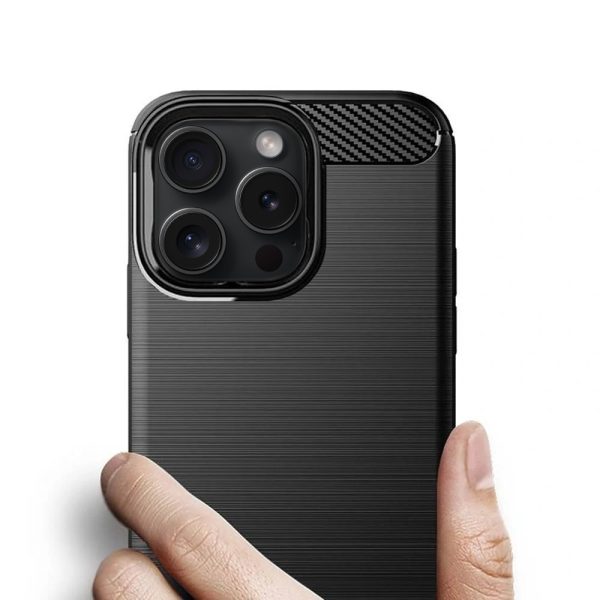 etui do iphone 14 pro z karbonu, pancerne, czarne