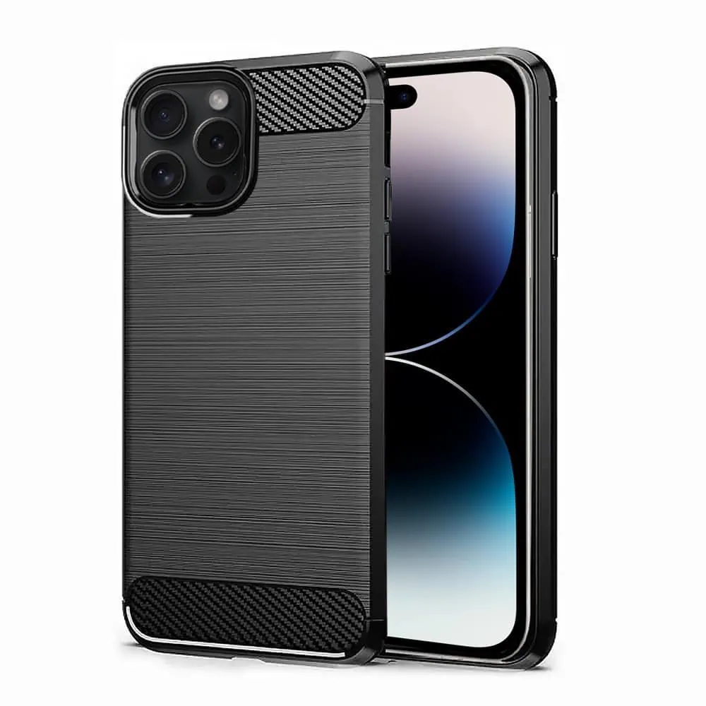 etui do iphone 14 pro z karbonu, pancerne, czarne