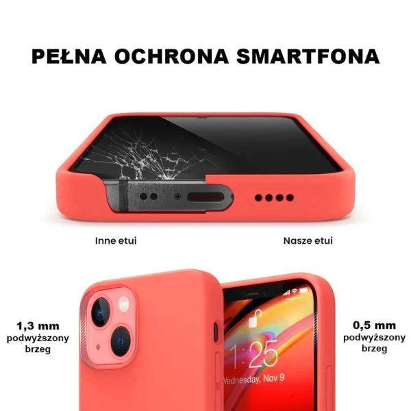 etui do iphone 13 mini silikonowe z mikrofibrą premium soft touch z osłoną na aparat lawendowy fioletowy (kopia)