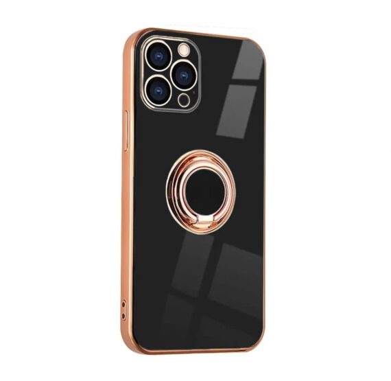 etui do iphone 13 pro eleganckie, ze złotym, metalowym uchwytem i zdobieniami, zielone (kopia)