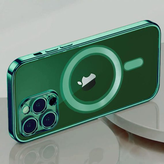 etui do iphone 13 pro zielone premium magsafe z osłoną kamery