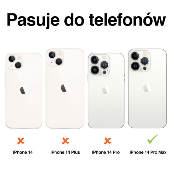 etui do iphone 14 pancerne z magnetycznym uchwytem, osłona kamery, czarny