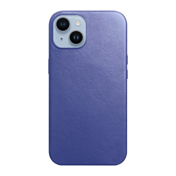 etui do iphone 14 plus business leather magsafe wbudowany mocny magnes, trwałe, niebieski