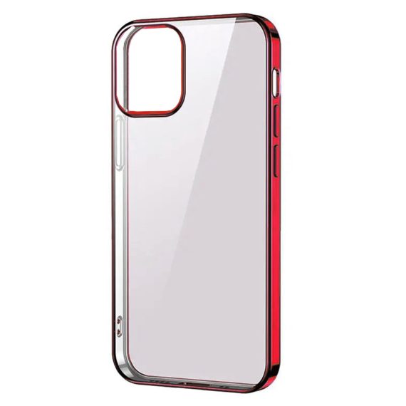 etui do iphone 14 premium red frame przezroczyste, czerwona ramka