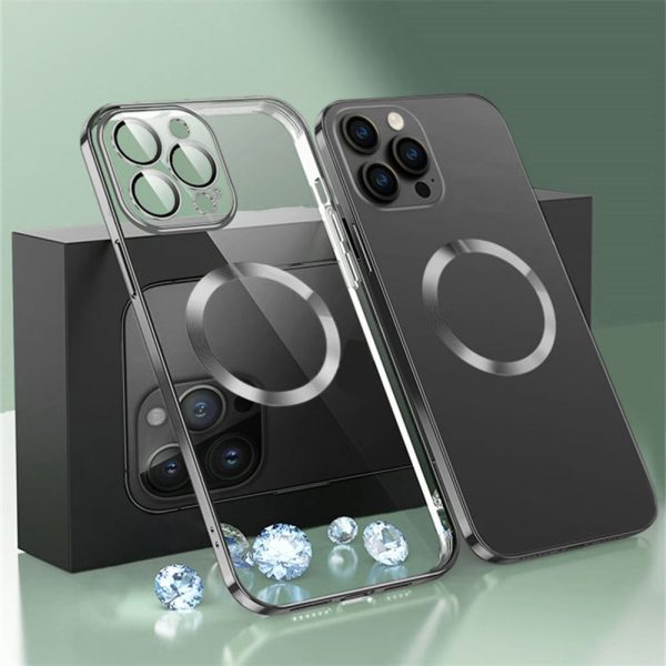 etui do iphone 14 pro magsafe luxury protect przeźroczyste, szklana ochrona kamery, złote (kopia)