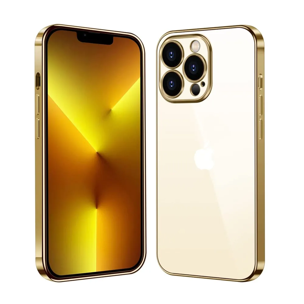 Etui do iPhone 14 Pro Max Gold Edition przeźroczyste Sulada oryginal, złote
