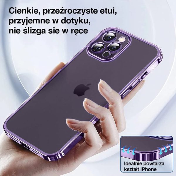 etui do iphone 14 pro max violet limited edition przeźroczyste sulada oryginal, fioletowy