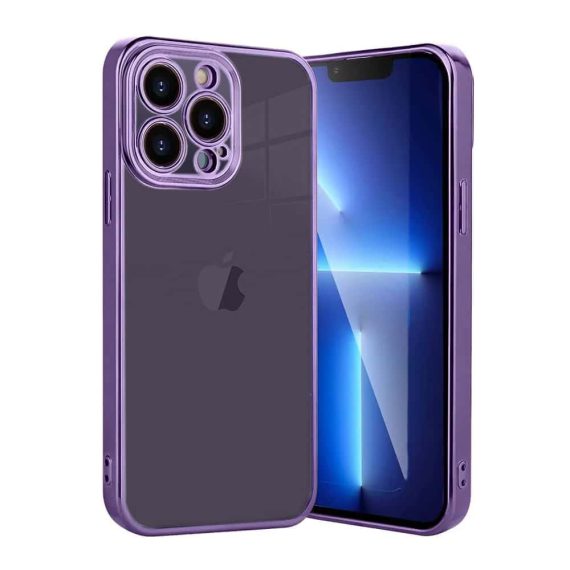 etui do iphone 14 pro max violet limited edition przeźroczyste sulada oryginal, fioletowy