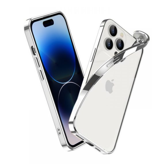 etui do iphone 14 pro przeźroczyste ze złotą ramką simple gold (kopia)