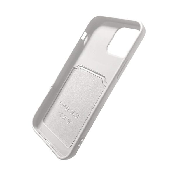 etui do iphone 14 silicone card wallet silikonowe, portfel z wygodną kieszonką na karty, biały (kopia)