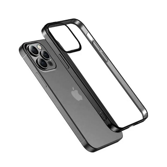 etui jetech ochronne do iphone 14 przeźroczysty tył hd czarny kolor ramki