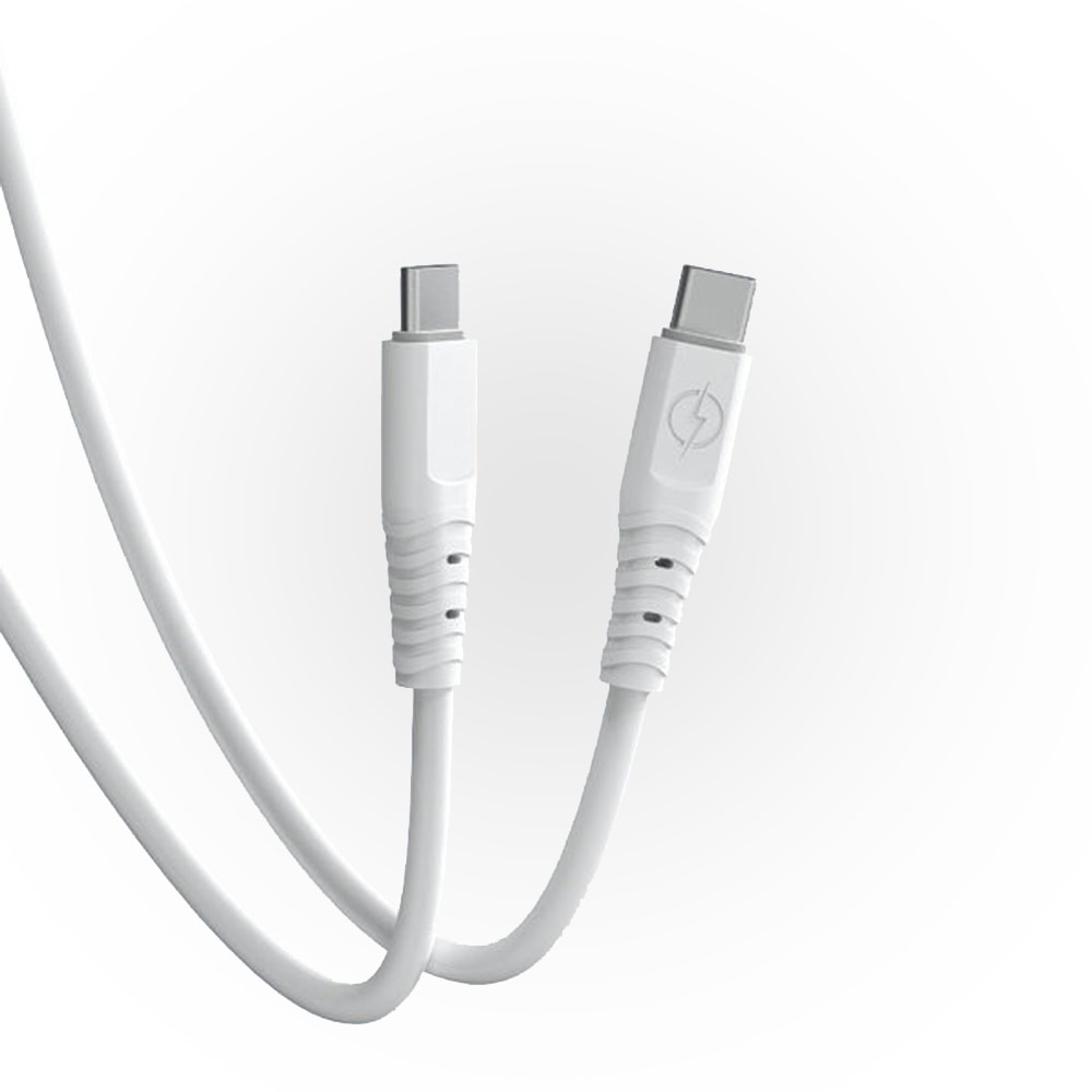 Kabel 2x USB Typ C 6A, PD100W, szybkie ładowanie do telefonu, laptopa, tabletu 1m, biały