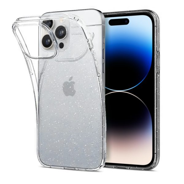 etui do iphone 14 pro z brokatem, ochronne cienkie przeźroczyste glitter