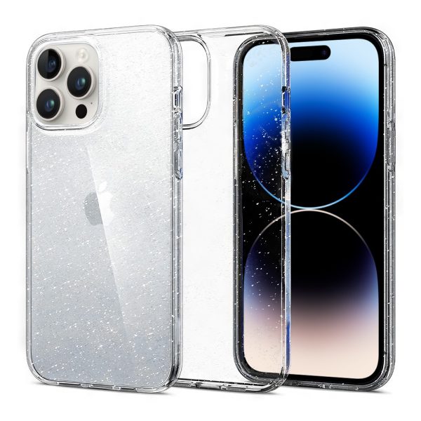 etui do iphone 14 pro z brokatem, ochronne cienkie przeźroczyste glitter