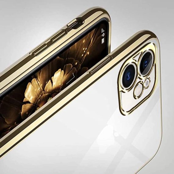 etui do iphone 11 transparentne premium ze złotą ramką (kopia)