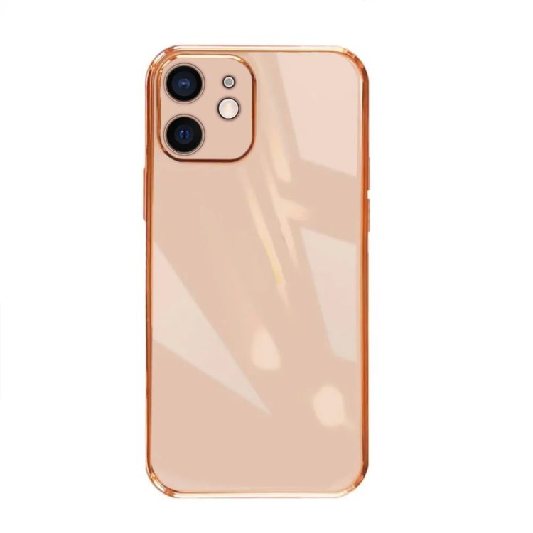 etui do iphone 12 luksusowe błyszczące ze złotą ramką i osłona na aparat, purpurowe (kopia)